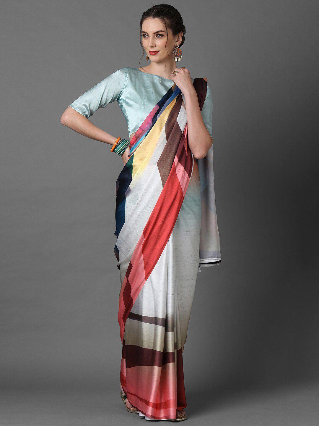 mitera multicoloured colourblocked saree