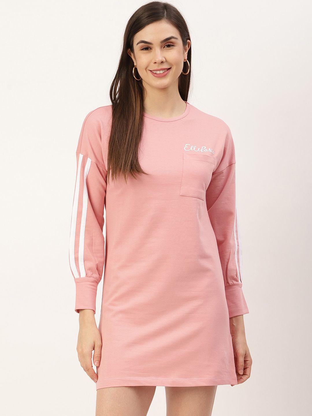 elle women pink t-shirt dress