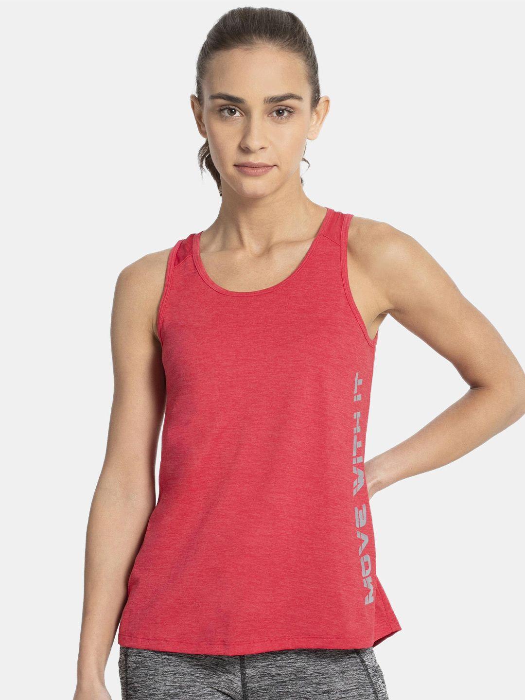 jockey women coral printed polyester tank top