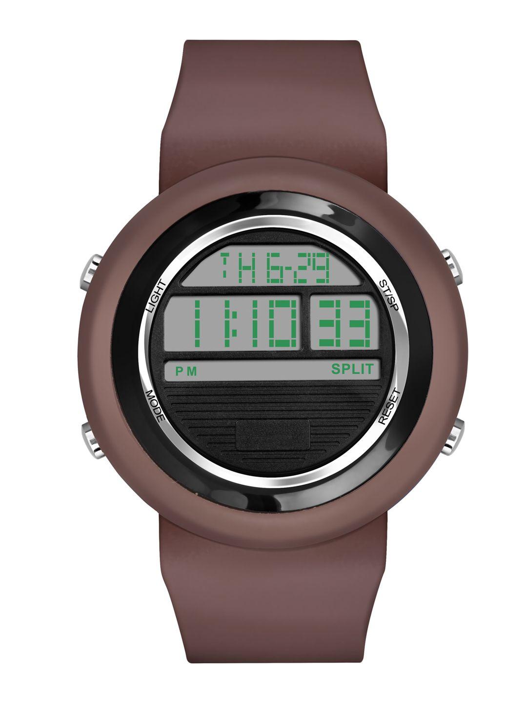 swadesi stuff unisex brown dial & straps digital automatic watch