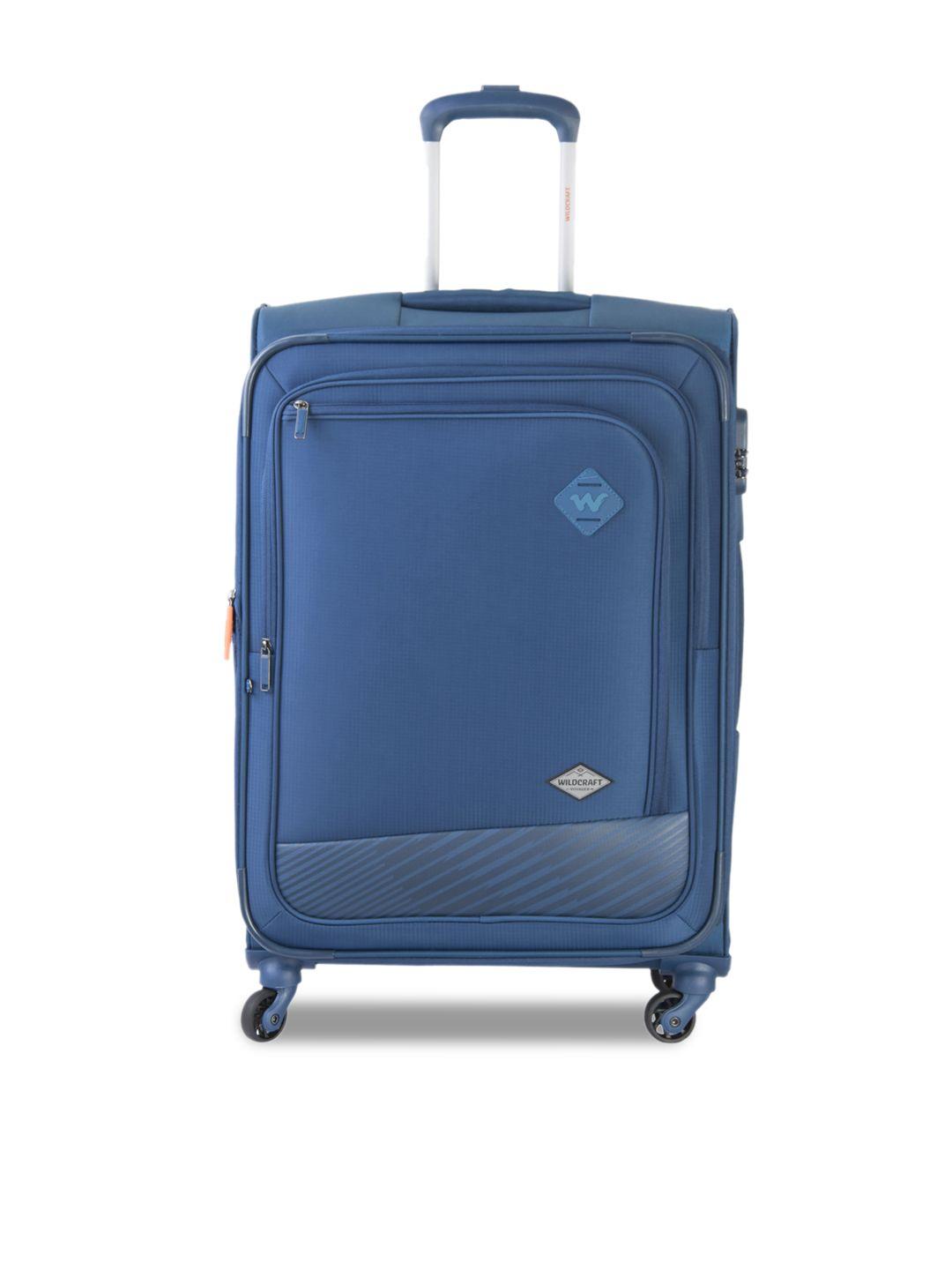 wildcraft blue solid soft-sided cabin trolley suitcase