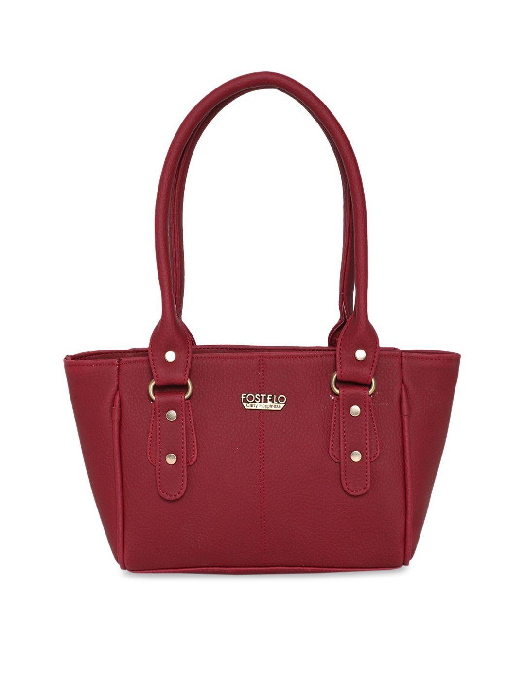 fostelo women maroon structured shoulder bag