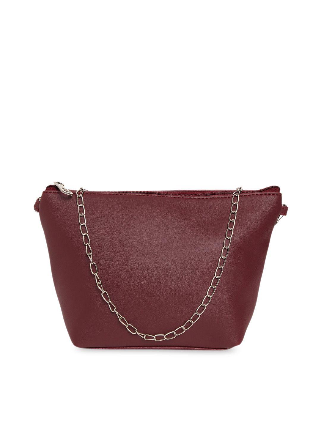 fostelo women maroon solid sling bag