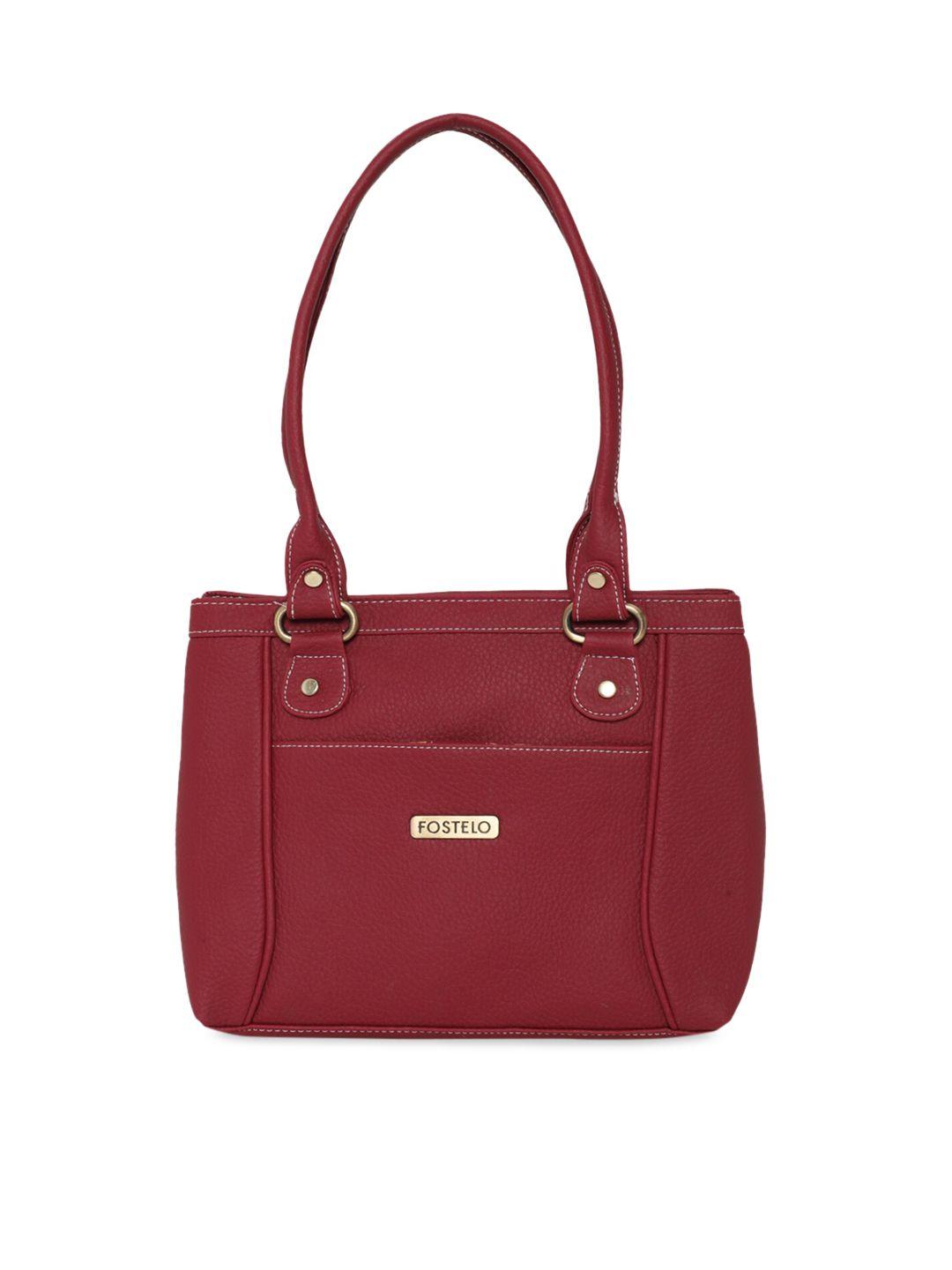 fostelo women maroon structured shoulder bag