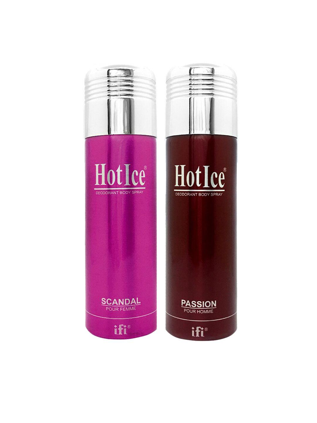 hot ice scandal fomme & passion homme deodorant - 200ml each