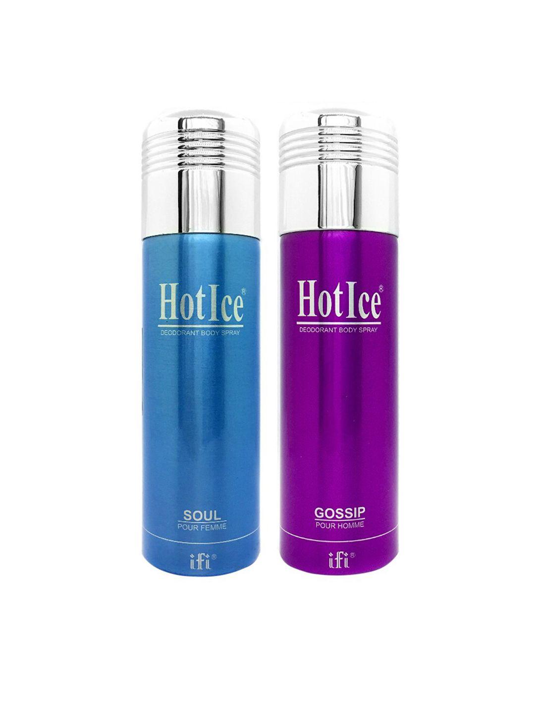 hot ice soul fomme & gossip homme deodorant, 200ml each - ( set of 2)