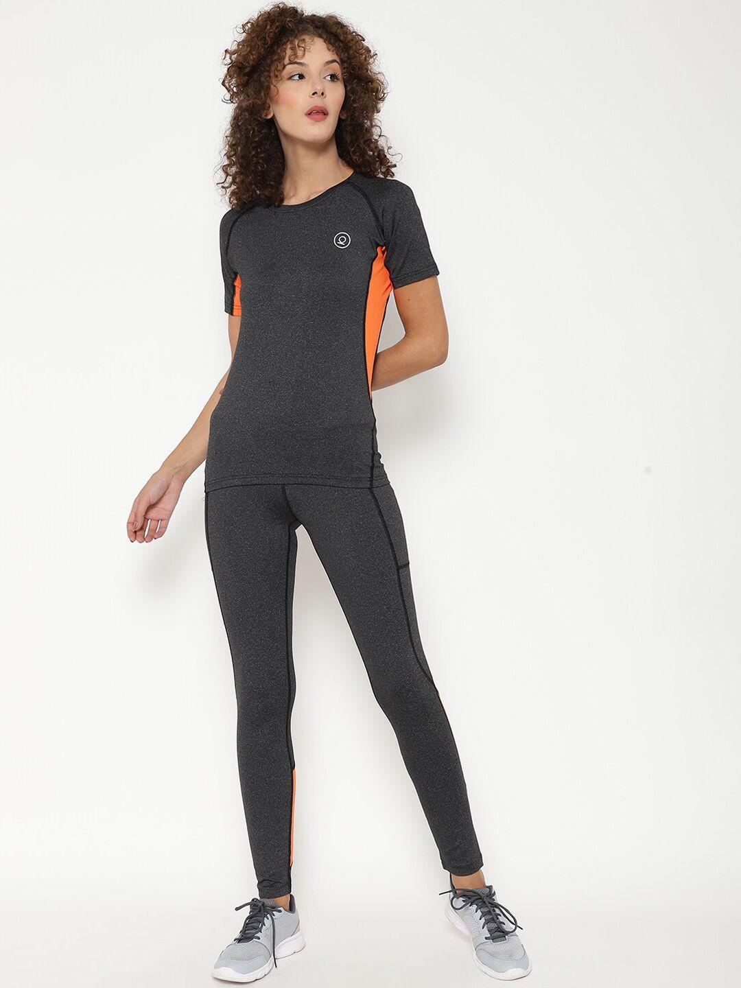 chkokko womens grey & orange sports tracksuit