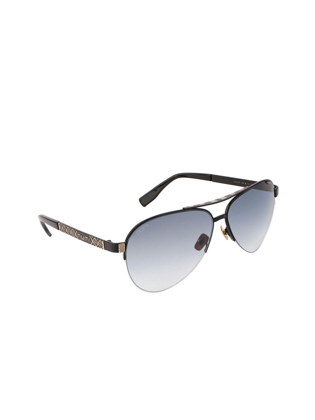 numi unisex chic black & blue aviator sunglasses