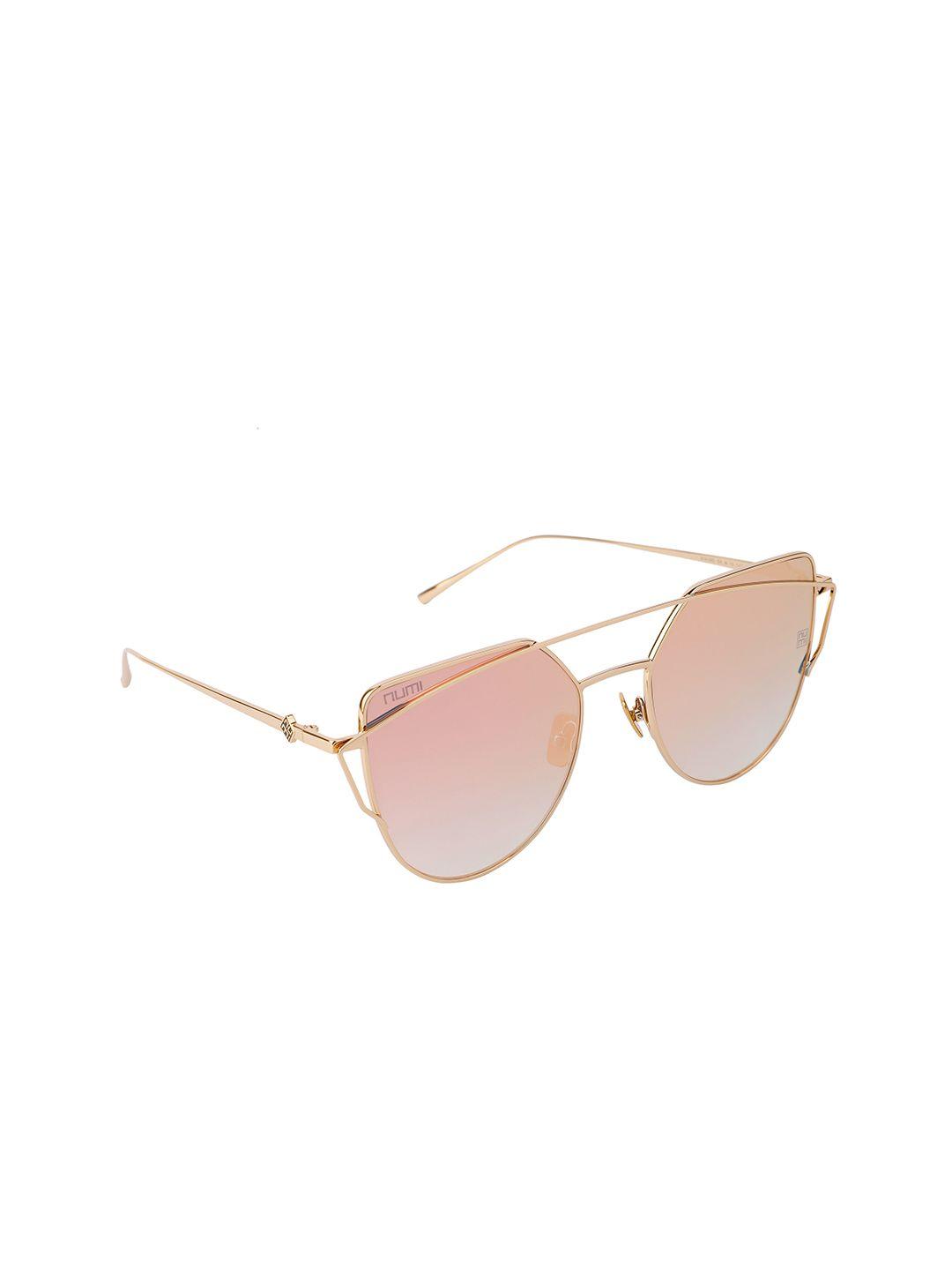 numi women pink lens & gold-toned cateye sunglasses with uv protected lens - n18138scl4