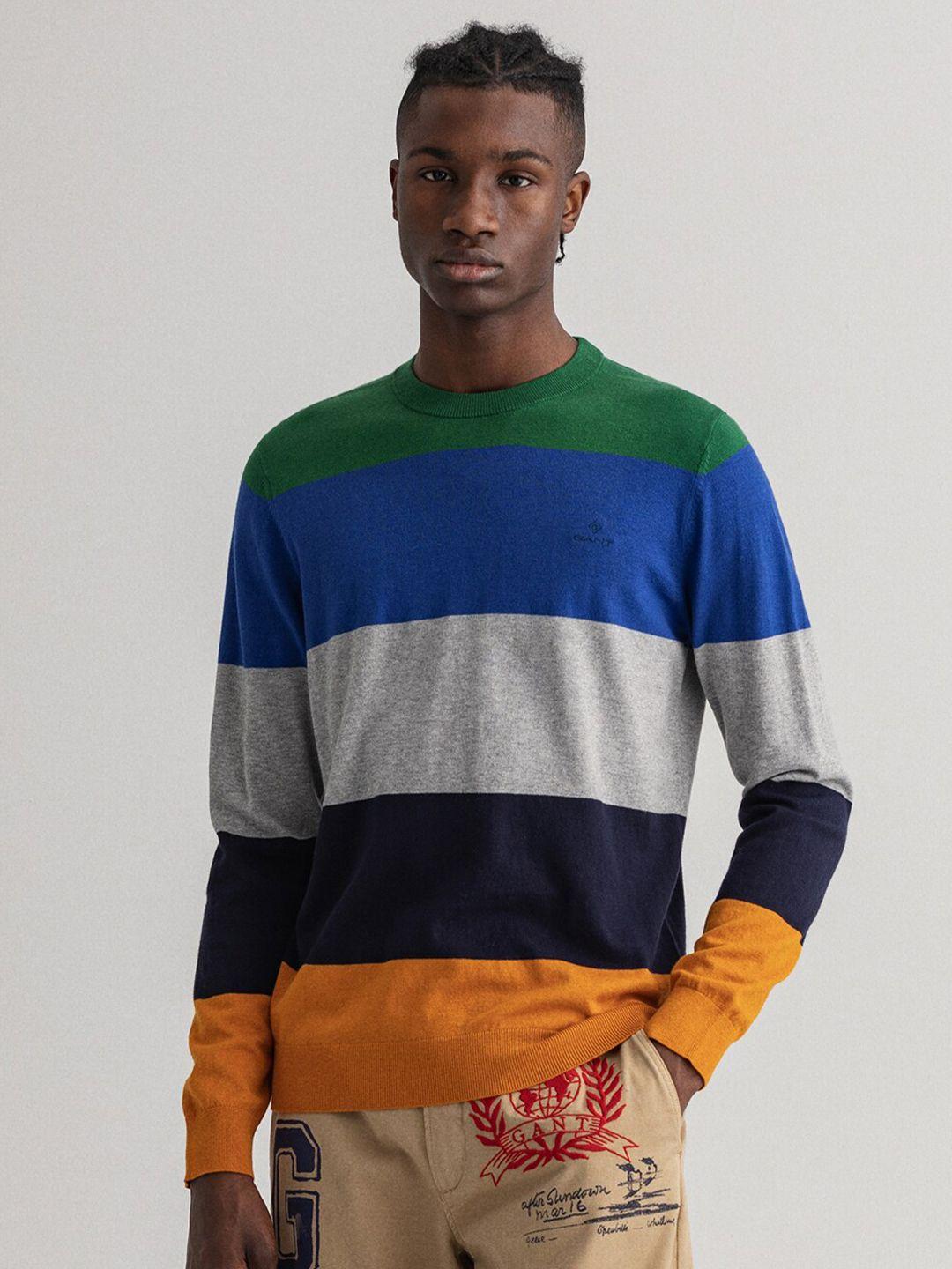 gant men multicoloured striped pullover