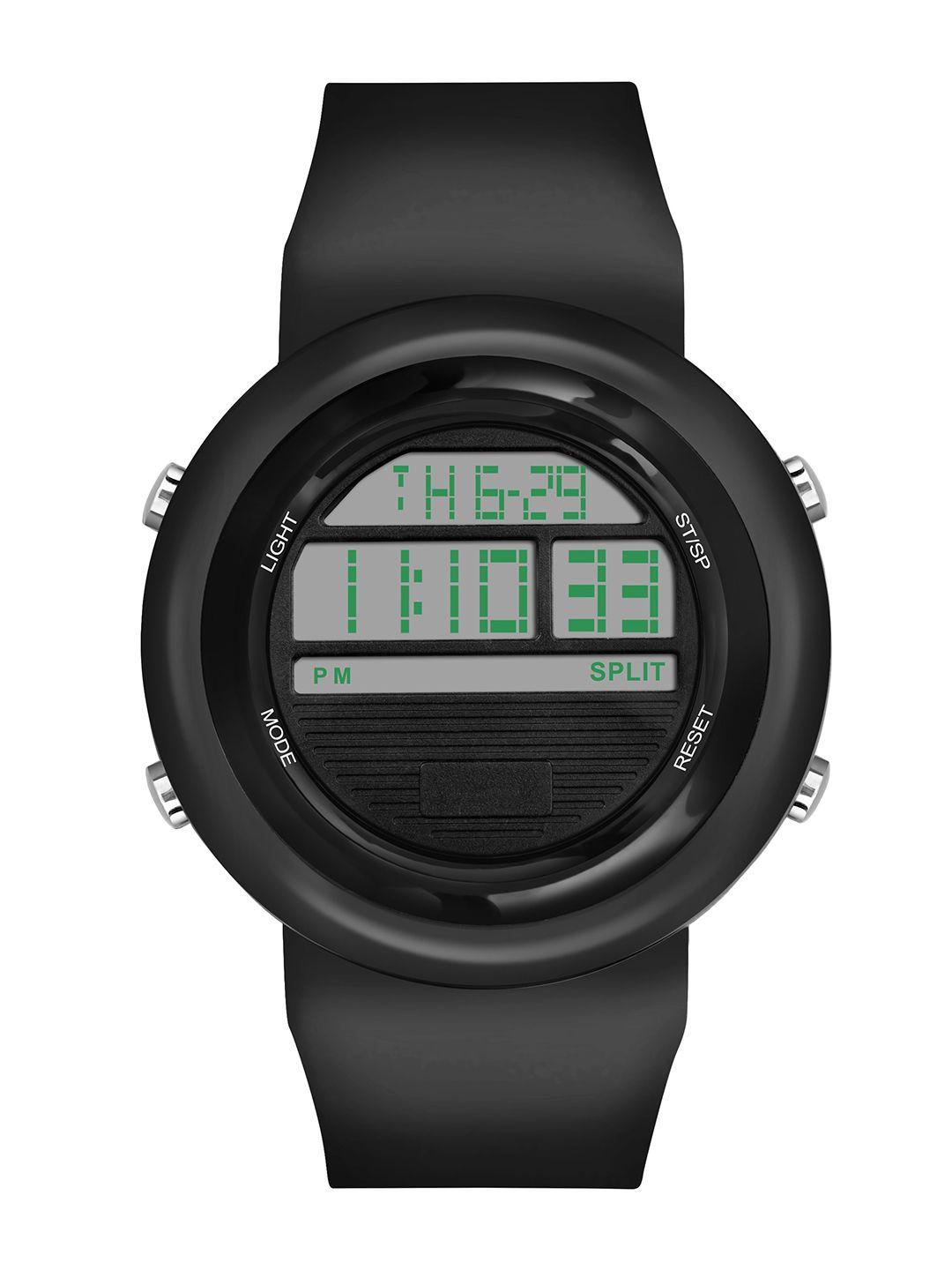 swadesi stuff unisex black dial & straps digital automatic watch