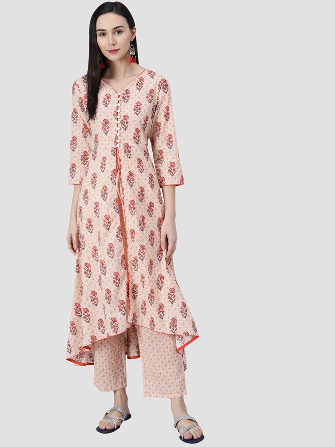 here&now women multicoloured ethnic motifs printed kurta