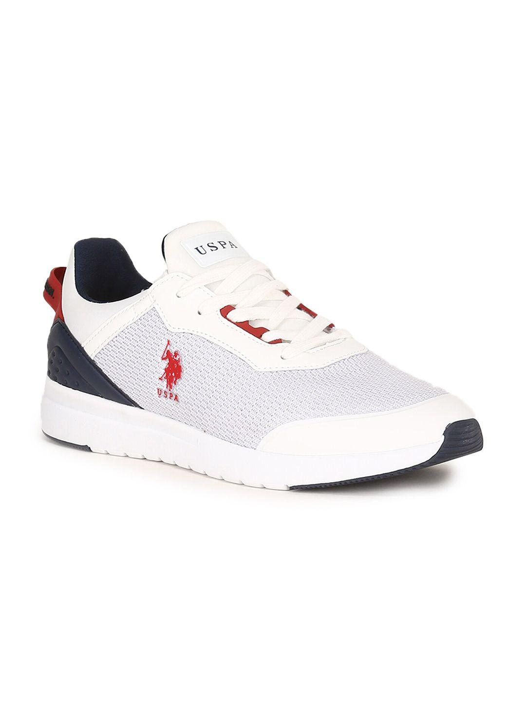 u s polo assn men white mesh walking shoes