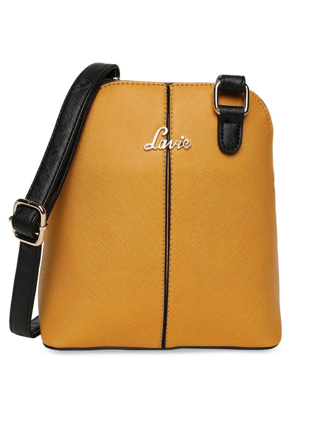 lavie spine women yellow vertical dome sling handbag