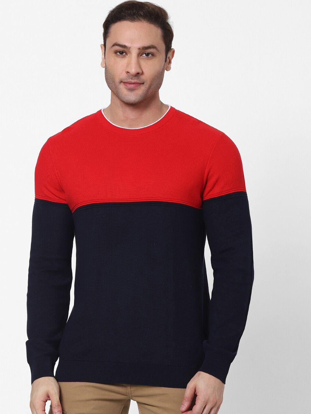 celio men red colourblocked