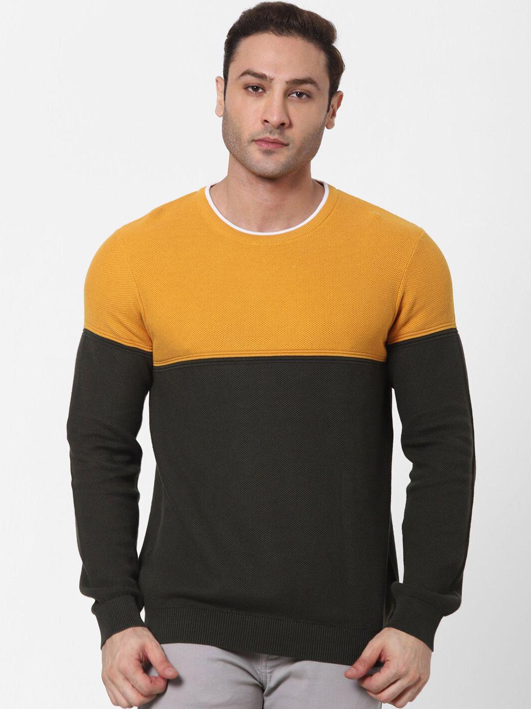 celio men mustard colourblocked