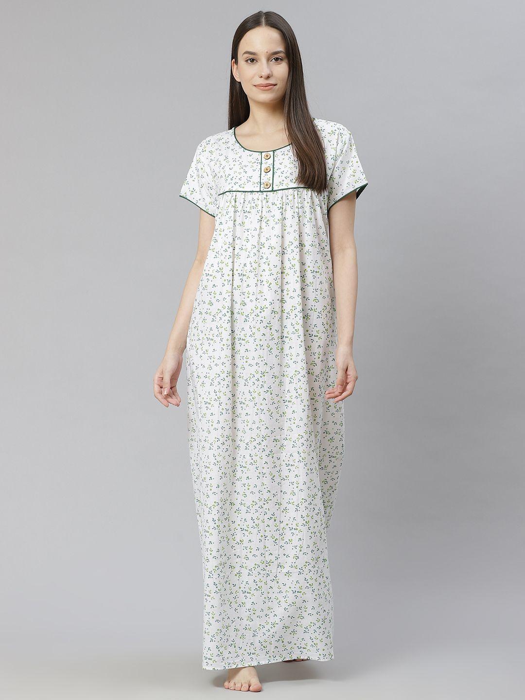 vemante green printed maxi nightdress sp18plsgr