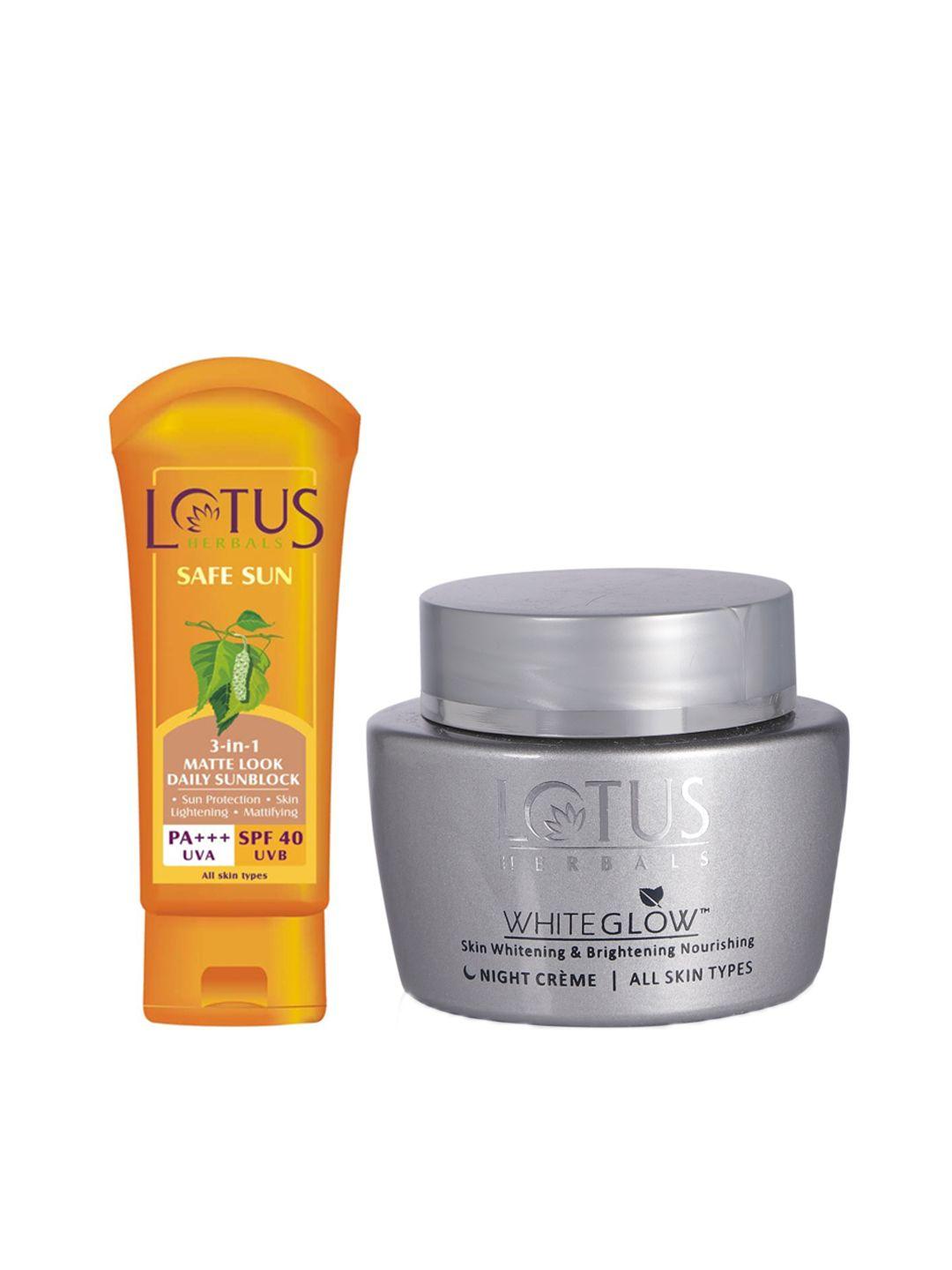 lotus herbals set of sunscreen & night creme