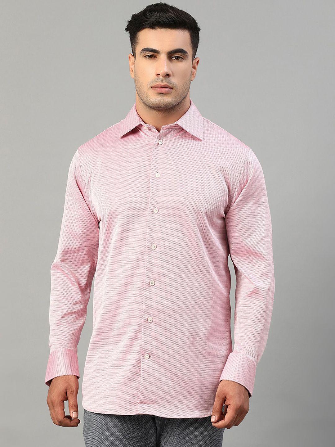 matinique men pink slim fit printed cotton casual shirt