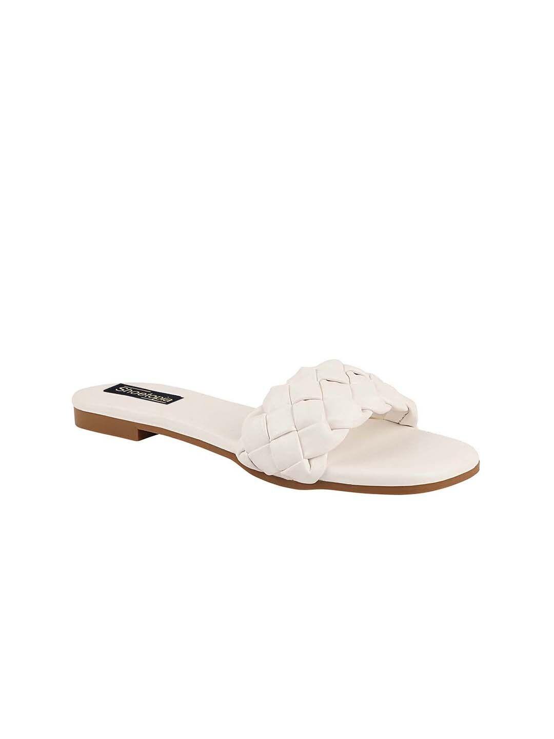 shoetopia women white open toe flats