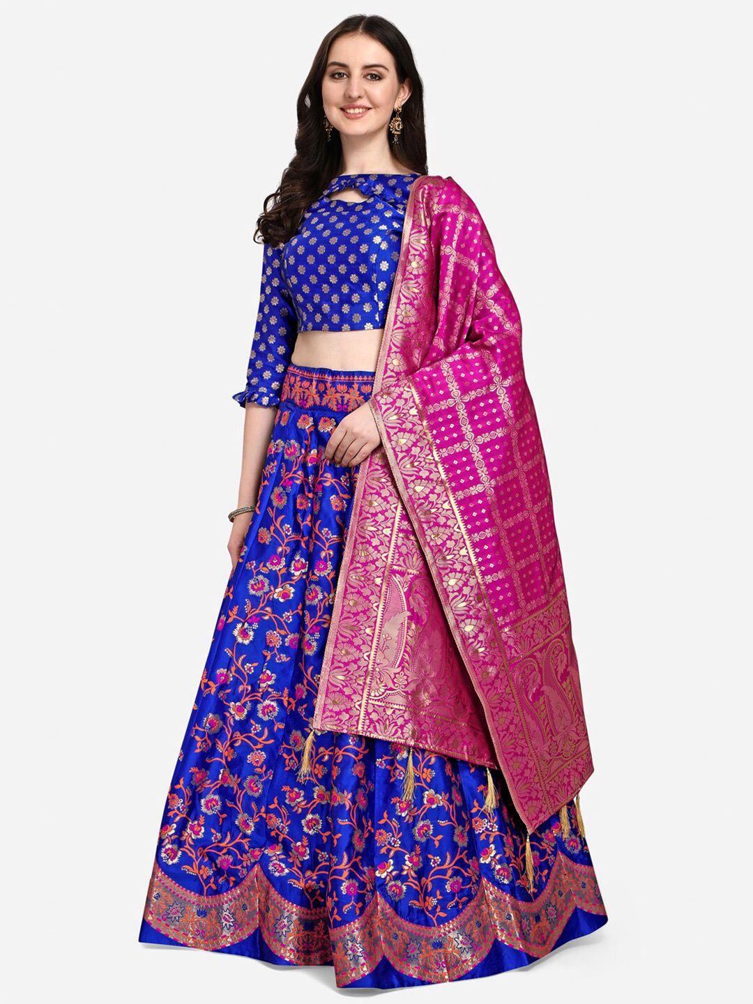 purvaja blue & pink ready to wear lehenga choli