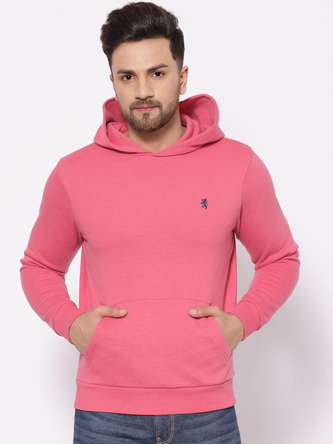 red tape men magenta hooded sweatshirt