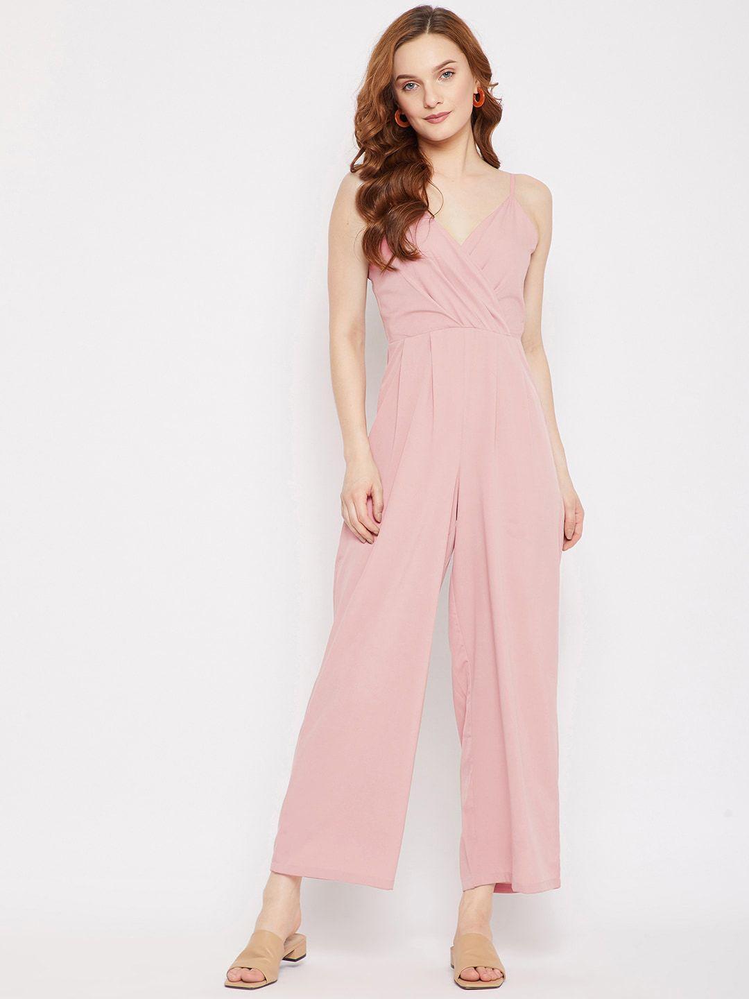 berrylush women pink basic jumpsuit