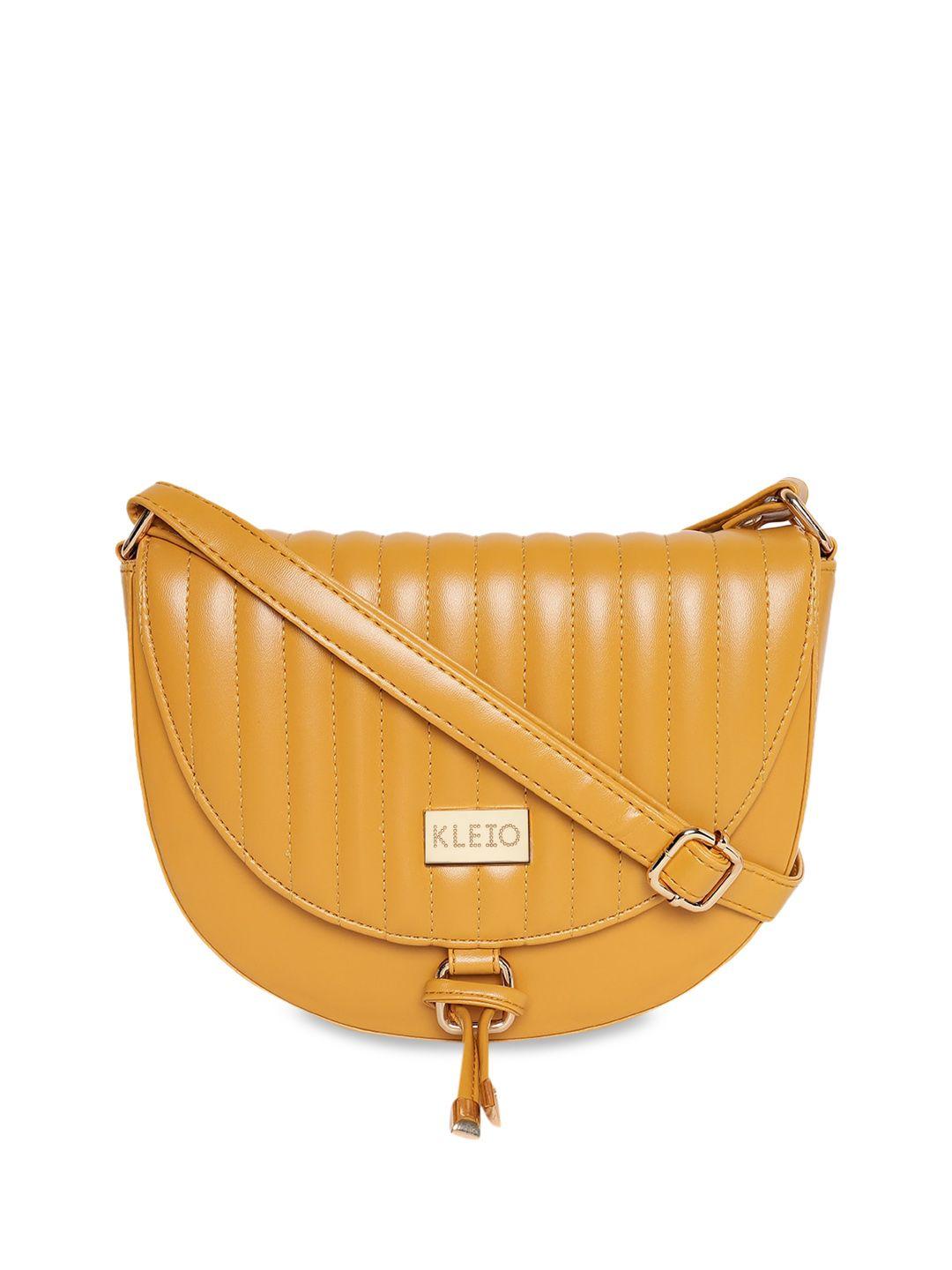 kleio mustard yellow half moon sling bag