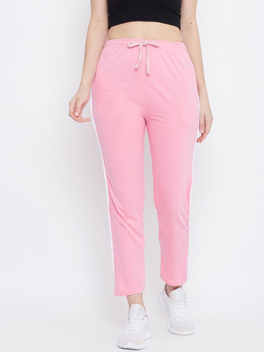 clora creation womens pink straight fit trackpants