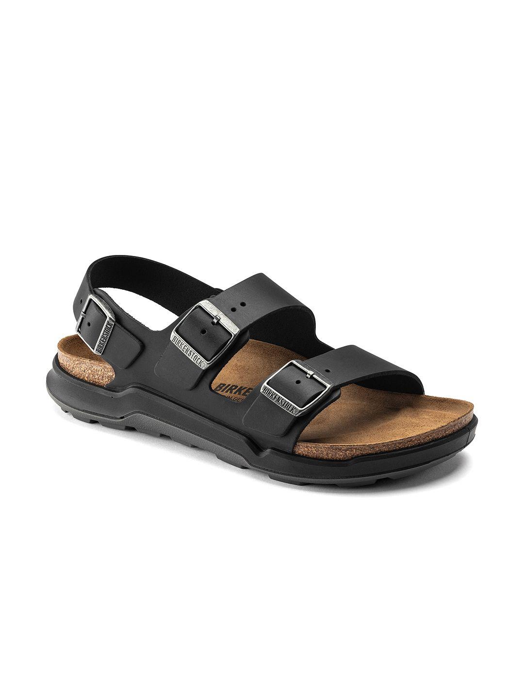 birkenstock men black milano ct  regular width comfort sandals