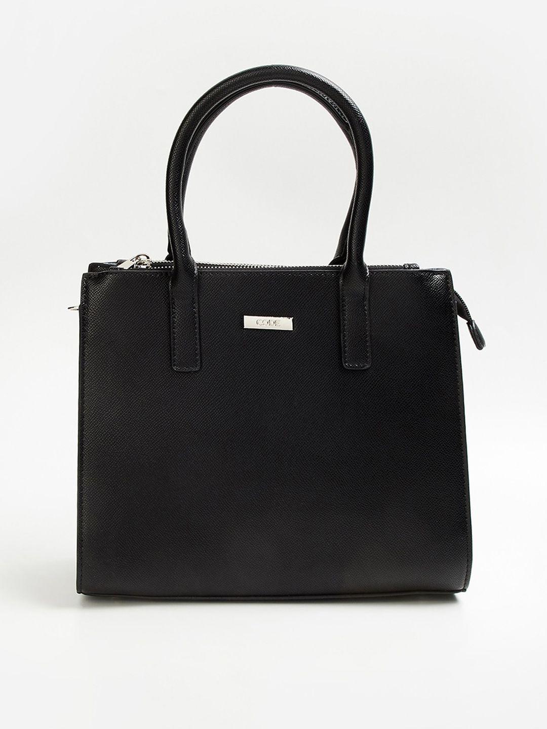 code by lifestyle black shopper handheld bag