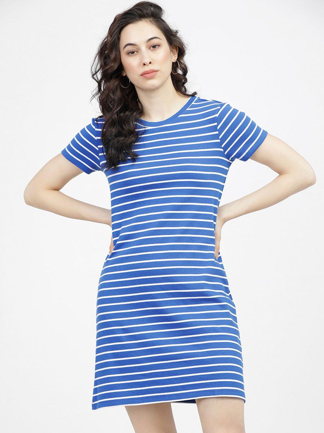 tokyo talkies blue striped t-shirt dress