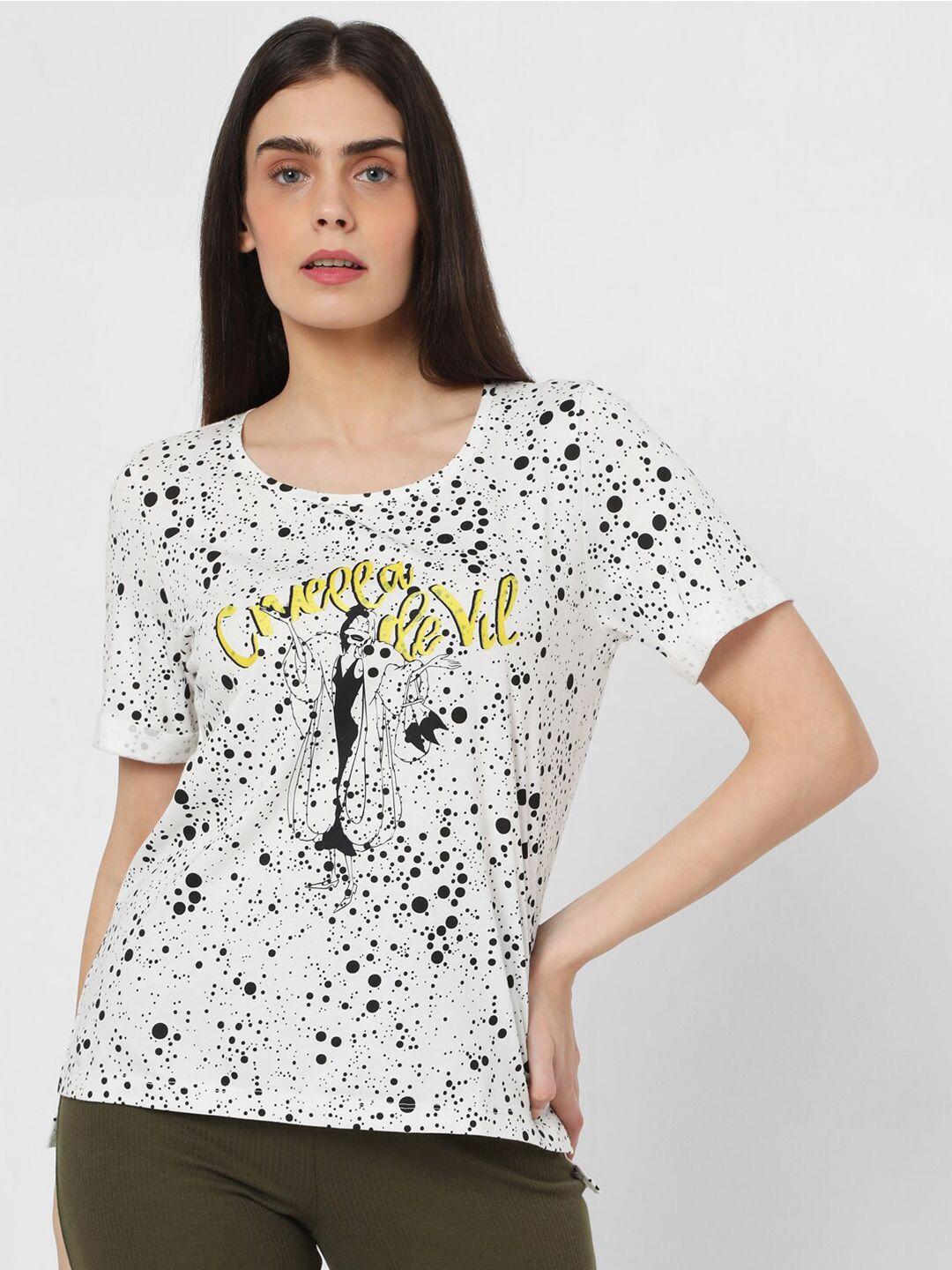 vero moda women white printed t-shirt