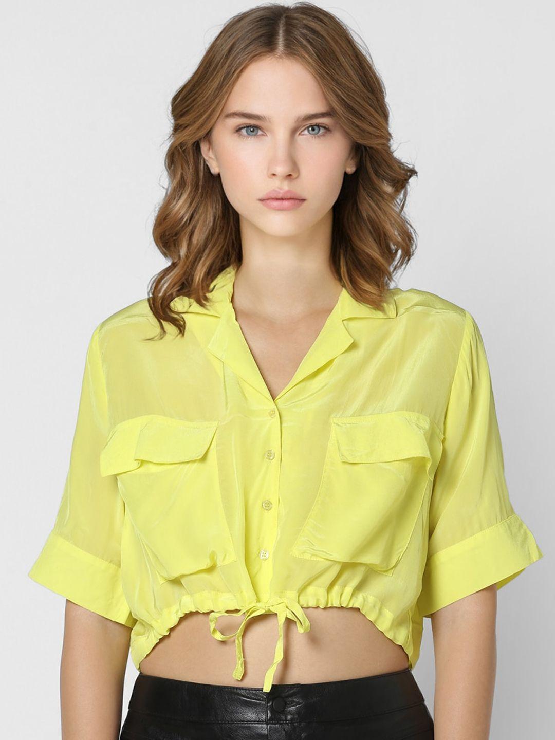 only yellow shirt style crop top