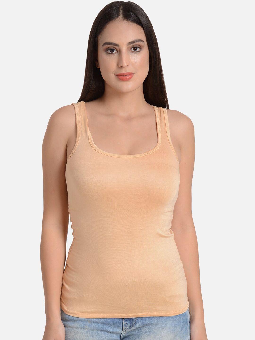 mod & shy women beige solid camisole