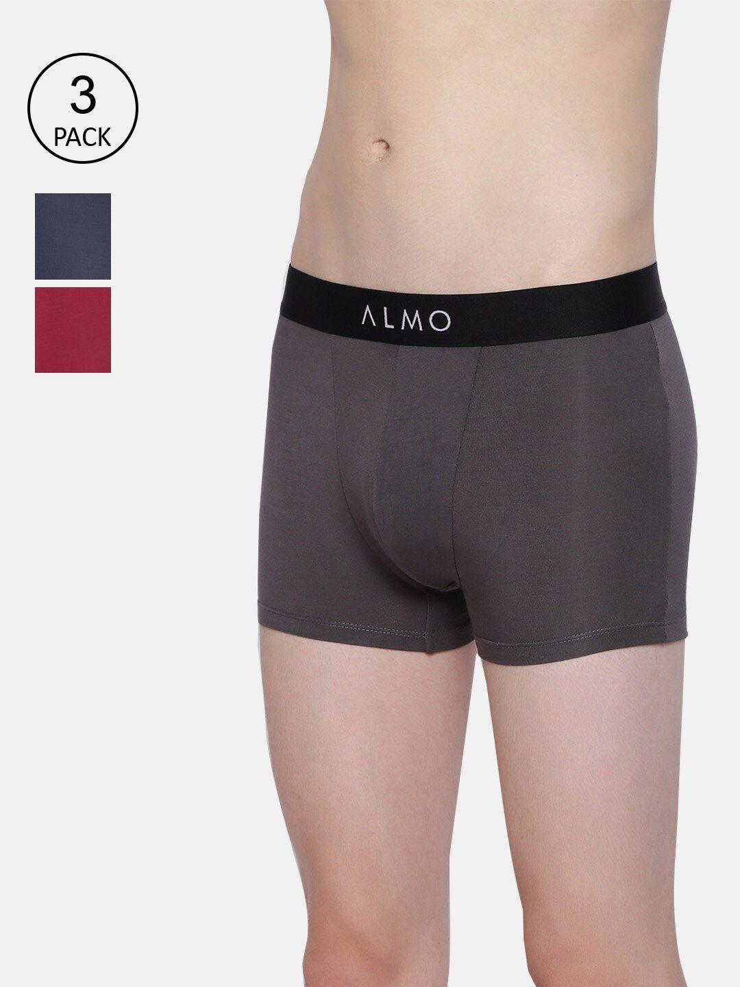 almo wear men pack of 3 solid trunks dario-t-gblr