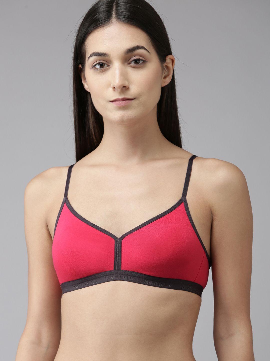 van heusen women's red & black coloublocked non padded wireless beginners bra