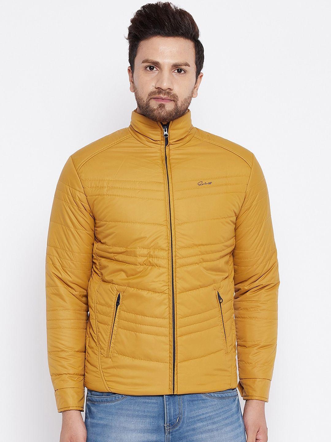 spirit men mustard yellow windcheater puffer jacket