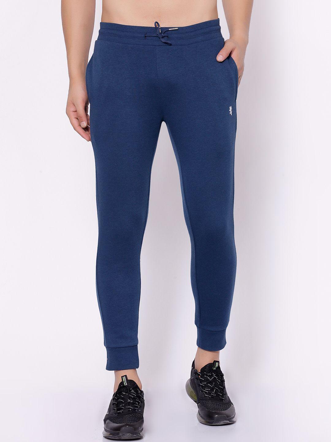 red tape men blue solid straight fit joggers