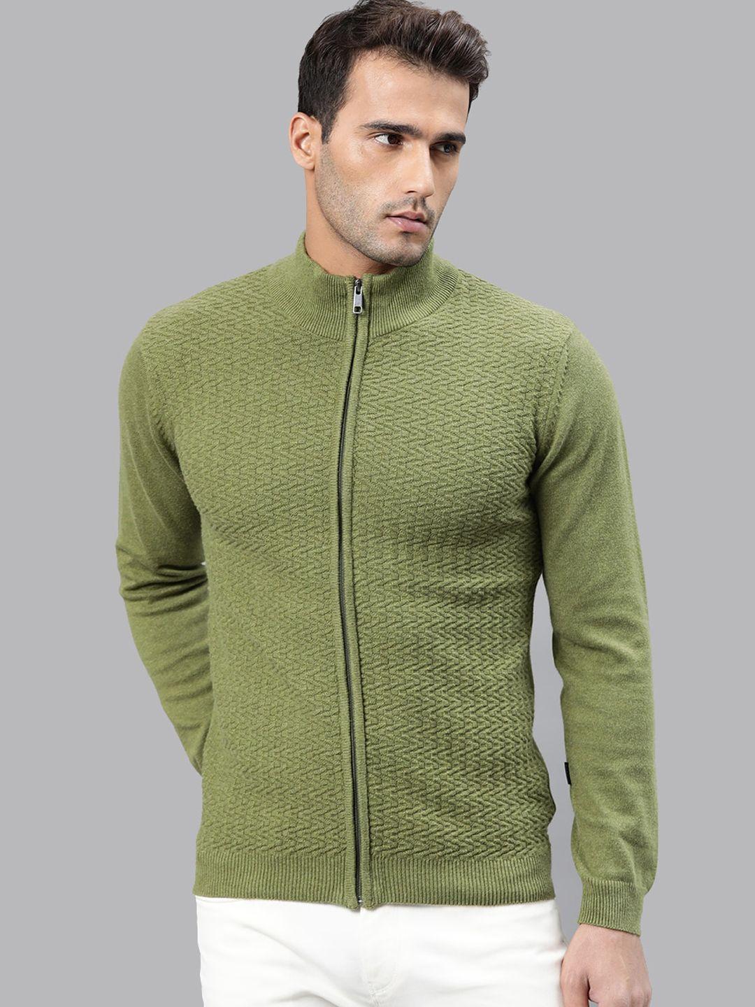 rare rabbit men green textured sweatshirt