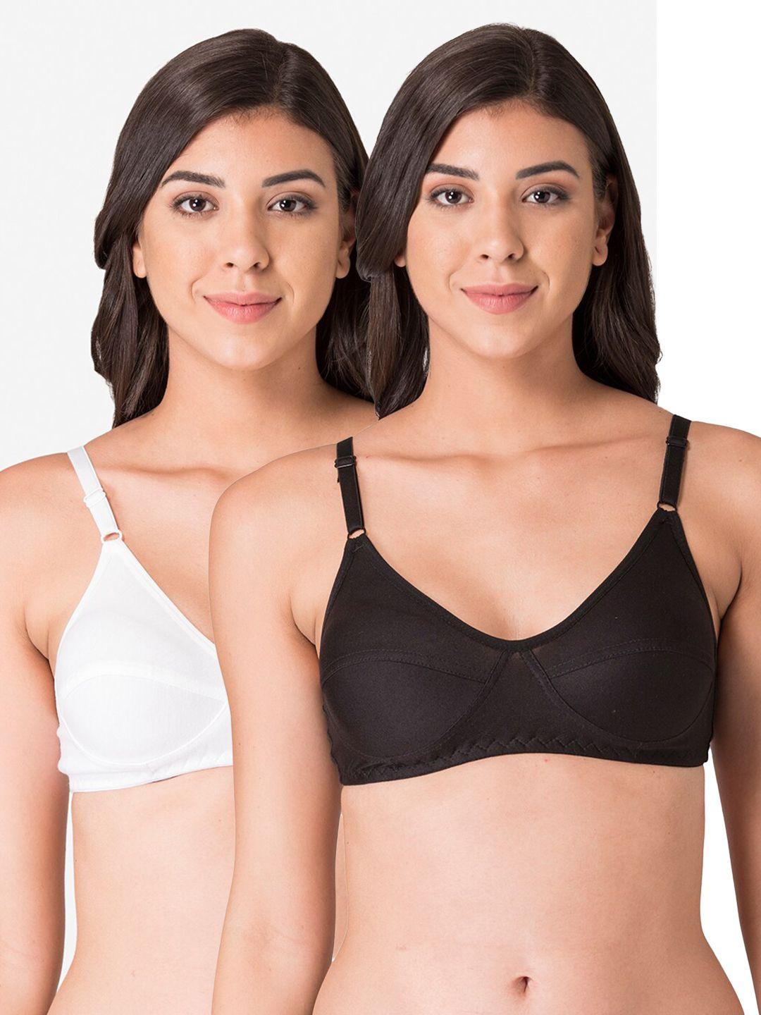 komli pack of 2 black & white t-shirt bras