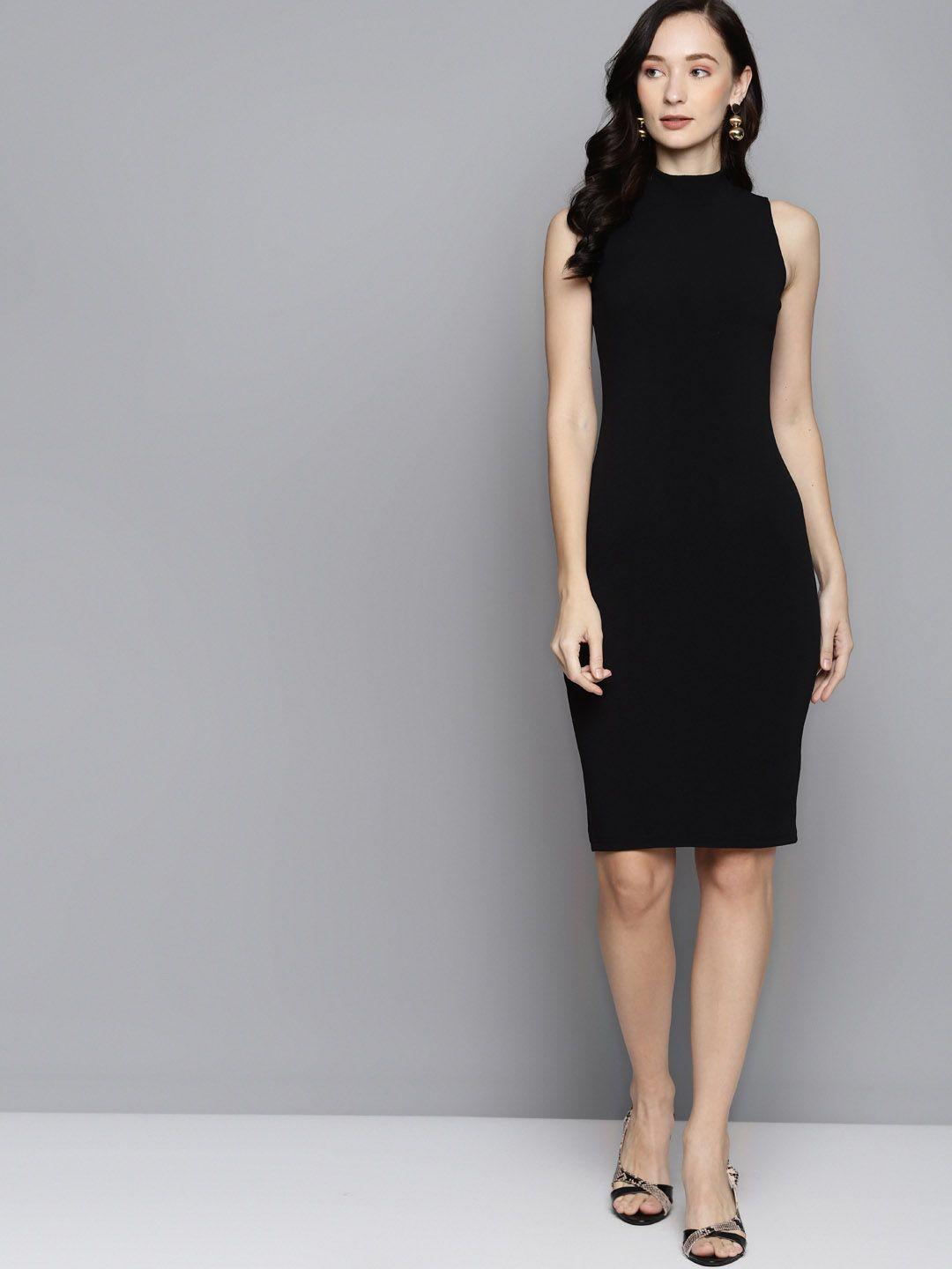 sassafras black  high neck sleeveless bodycon