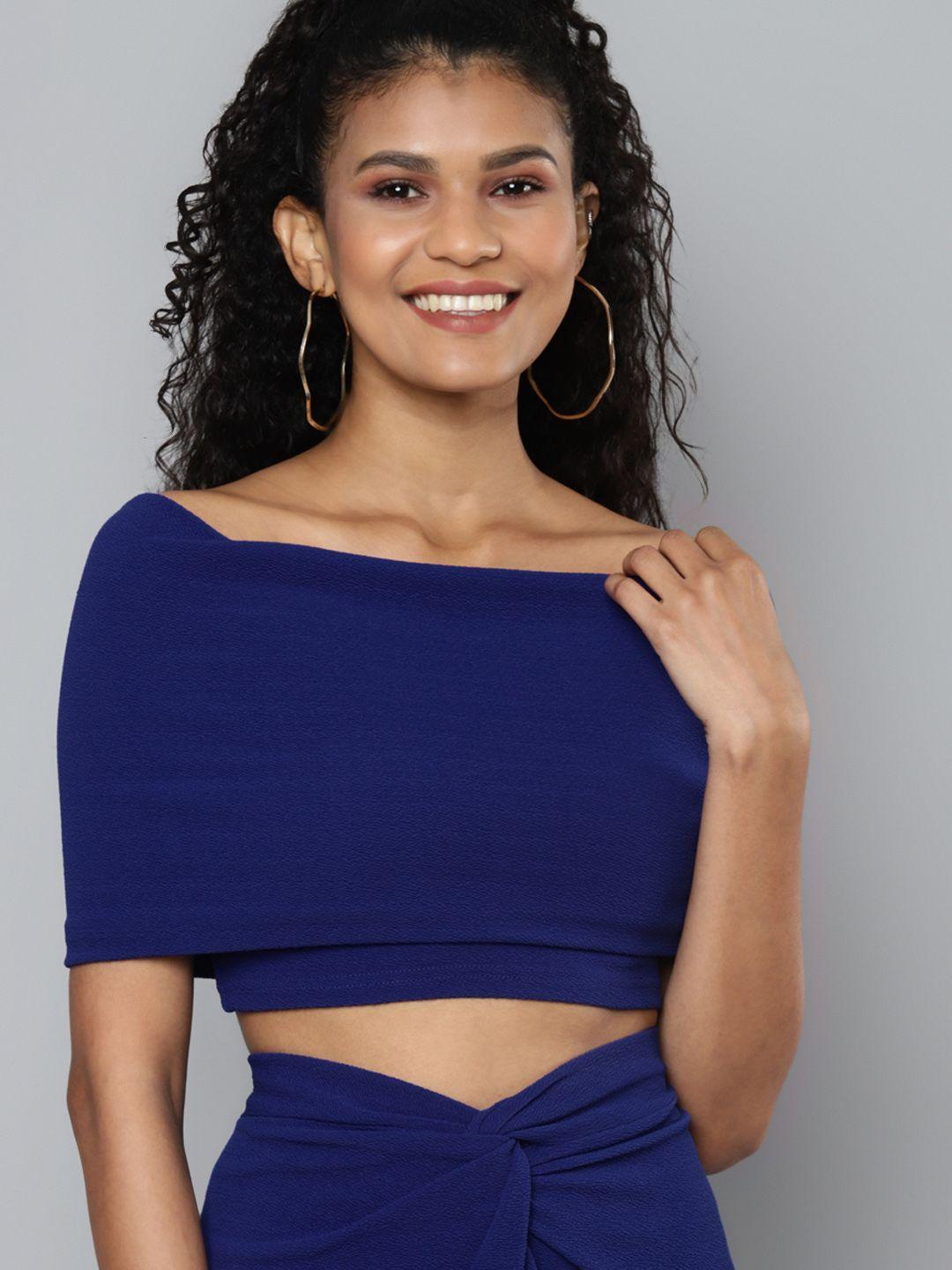 sassafras blue layer crop top