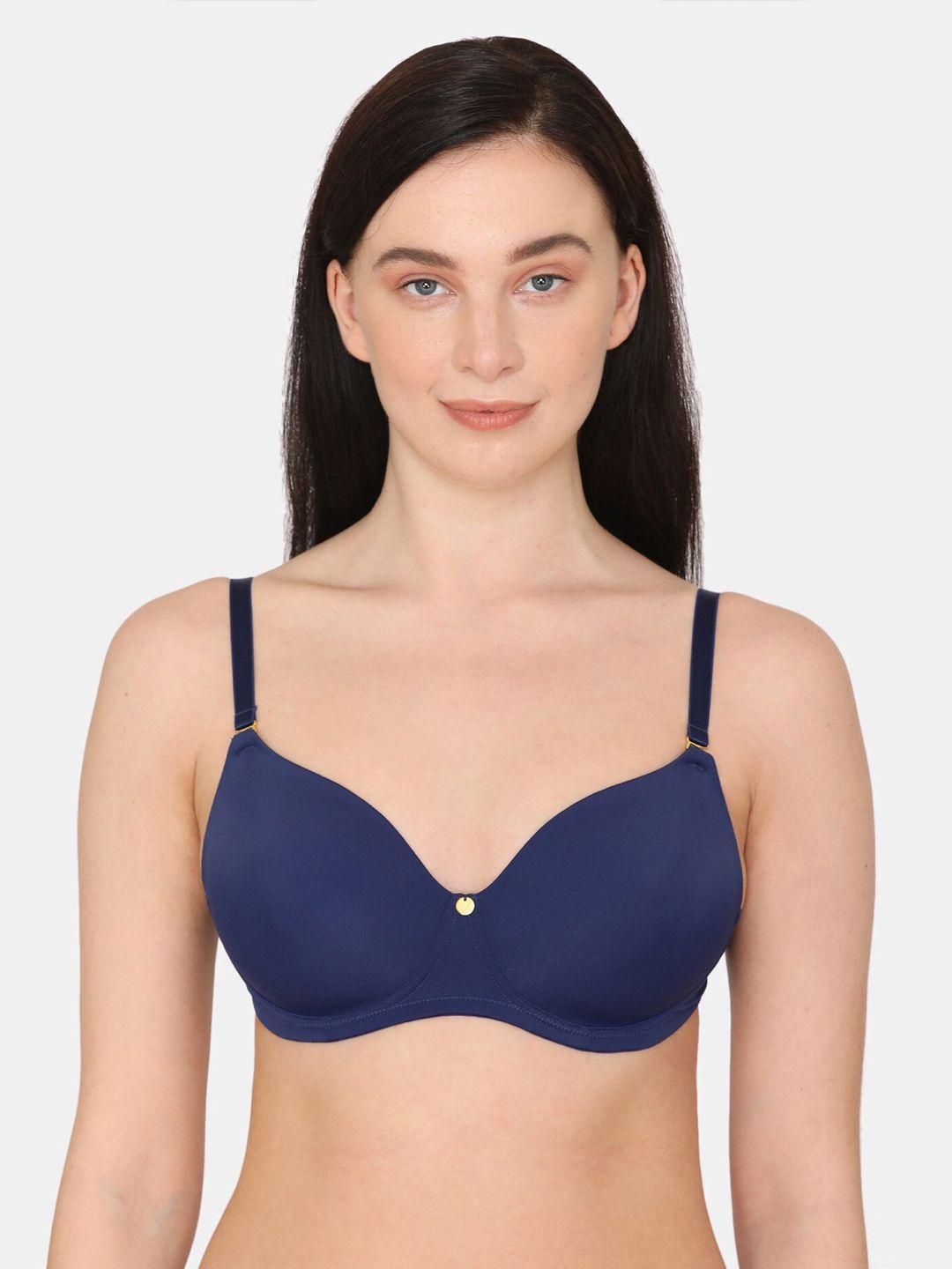 zivame blue t-shirt bra - lightly padded