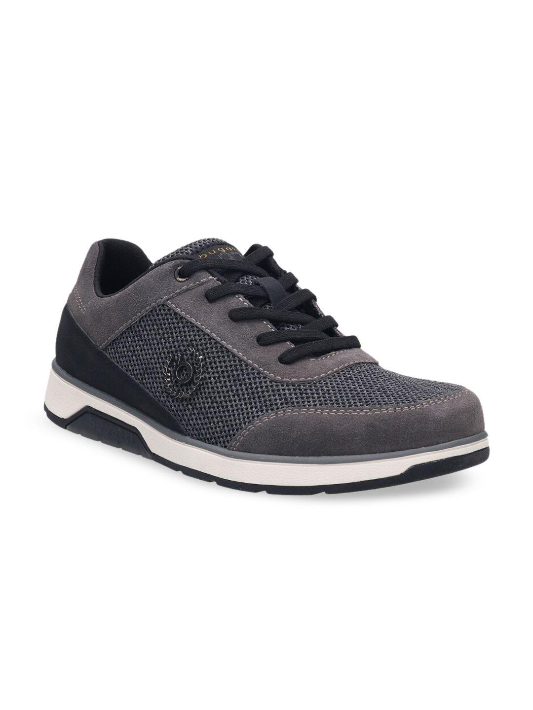 bugatti men grey textured sneakers