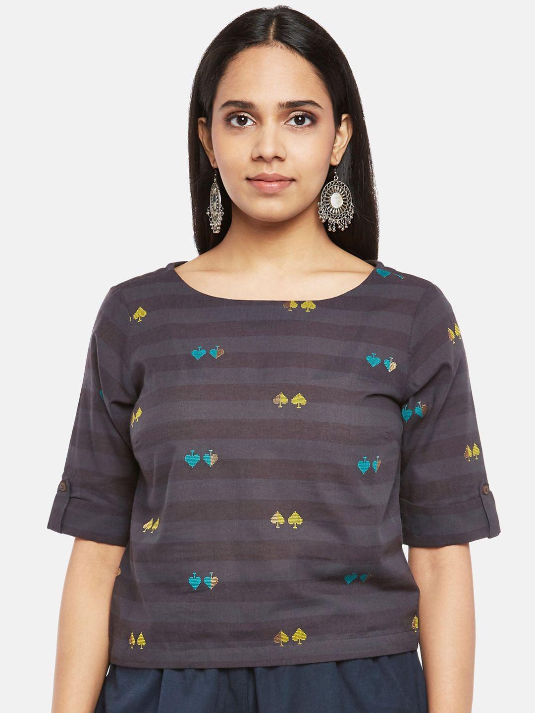 akkriti by pantaloons charcoal regular top