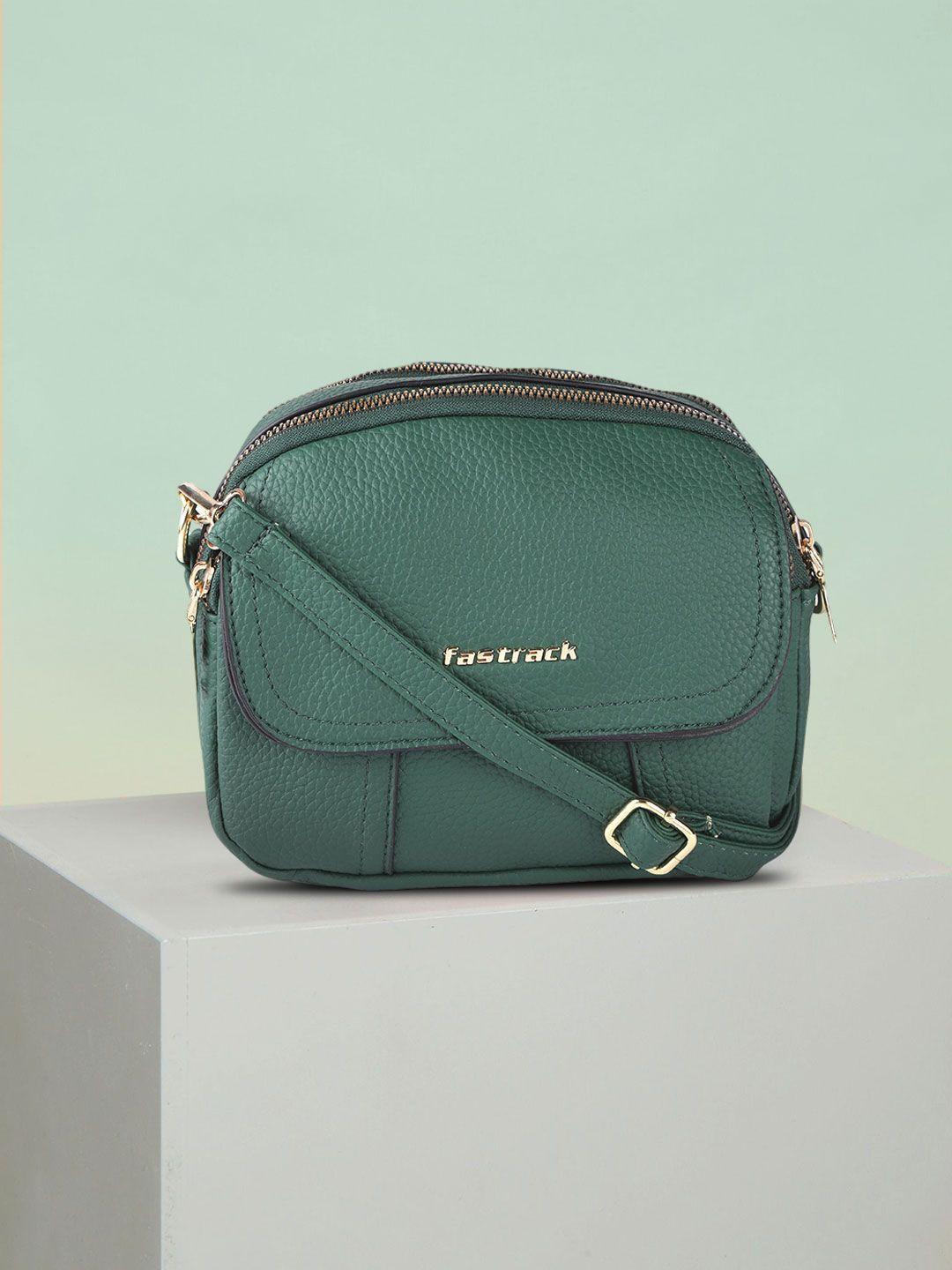 fastrack green solid sling bag