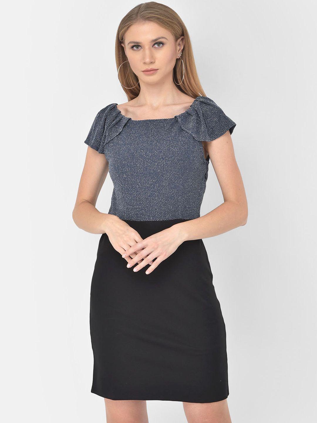 latin quarters navy blue sheath dress