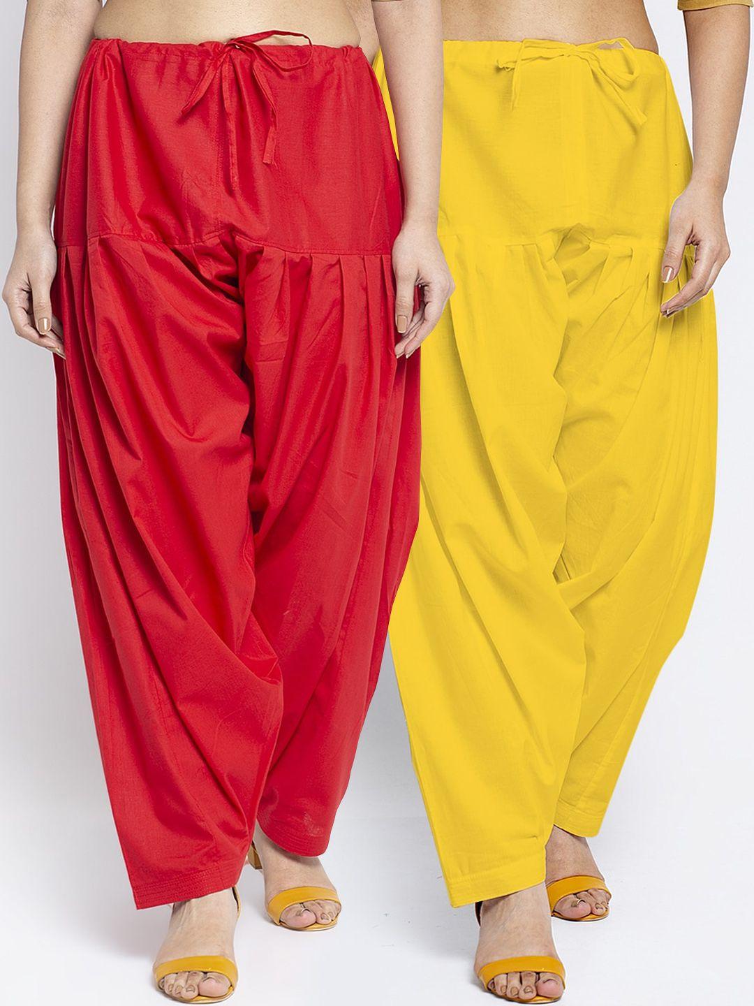 gracit women pack of 2 solid cotton salwars