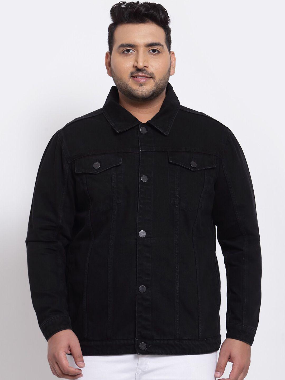 pluss men black denim jacket